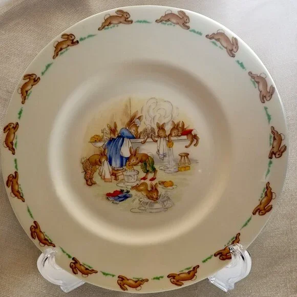 Bunnykins Children’s 3-Pcs Dish Set Bone China Royal Doulton England Collectable - Picture 4 of 16